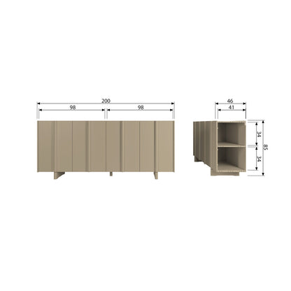 Woood Basu Dressoir Grenen Mud [Fsc] - KwaliteitWonen.nl