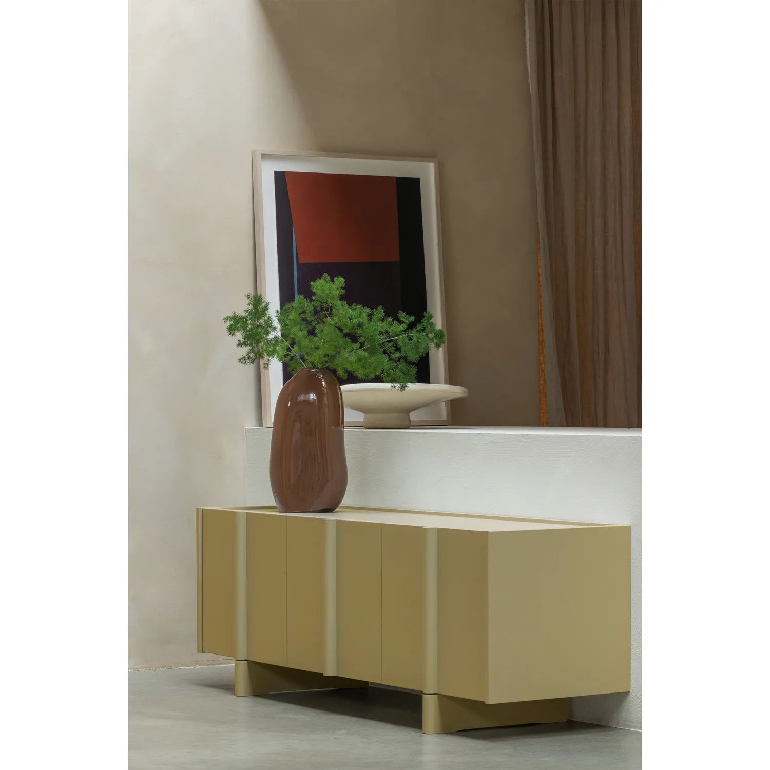 Woood Basu Tv Meubel 152 Cm Grenen Moss [Fsc] - KwaliteitWonen.nl