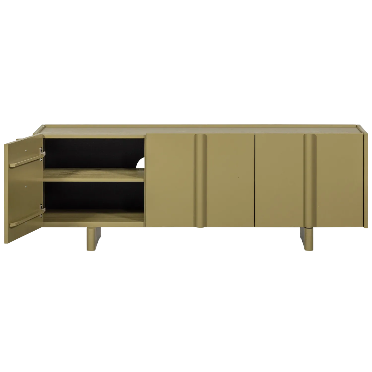 Woood Basu Tv Meubel 152 Cm Grenen Moss [Fsc] - KwaliteitWonen.nl