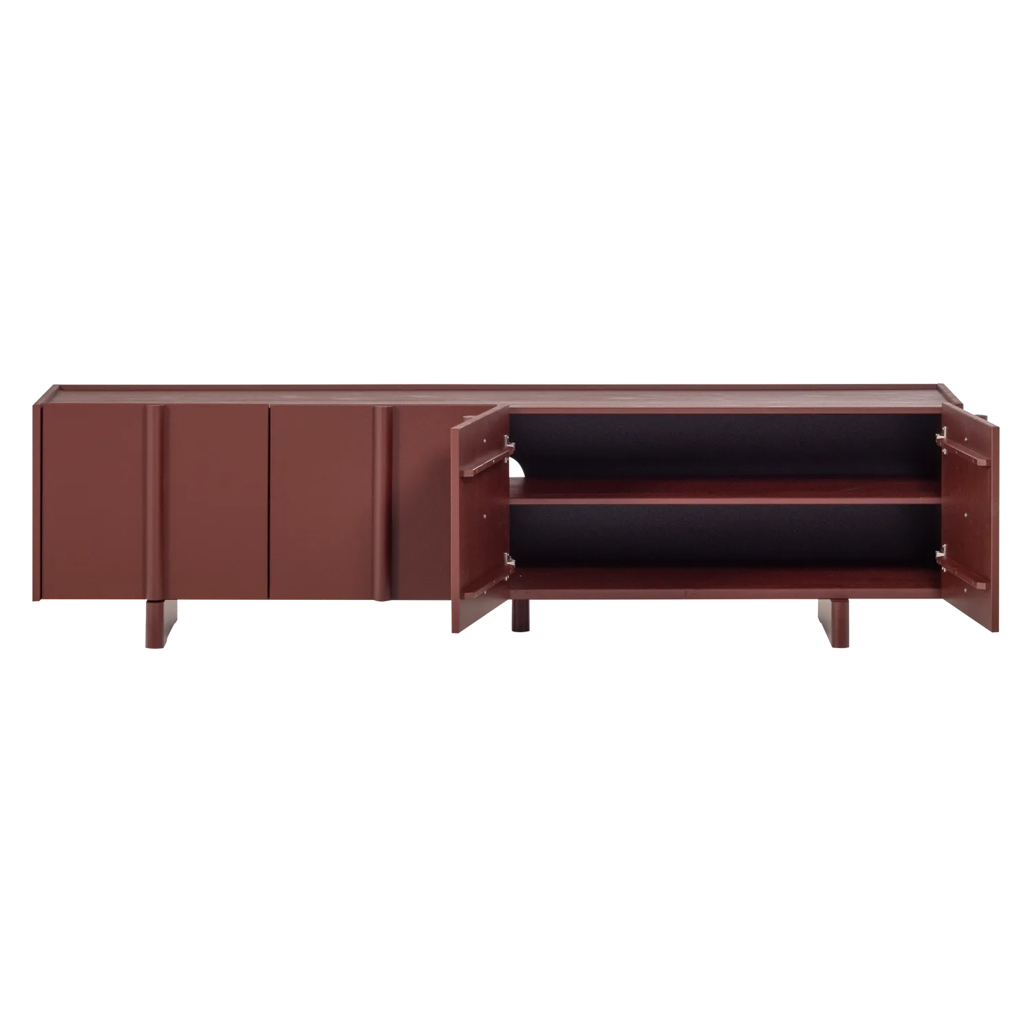 Woood Basu Tv Meubel 200 Cm Grenen Bordeauxrood [Fsc] - KwaliteitWonen.nl