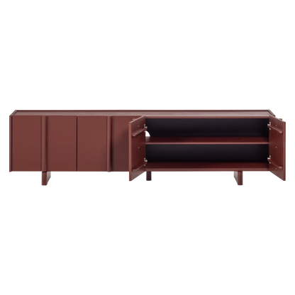 Woood Basu Tv Meubel 200 Cm Grenen Bordeauxrood [Fsc] - KwaliteitWonen.nl