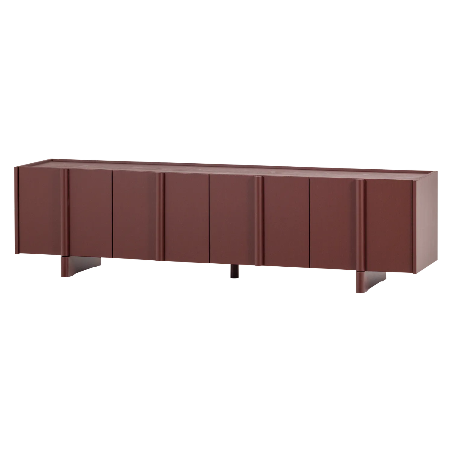 Woood Basu Tv Meubel 200 Cm Grenen Bordeauxrood [Fsc] - KwaliteitWonen.nl