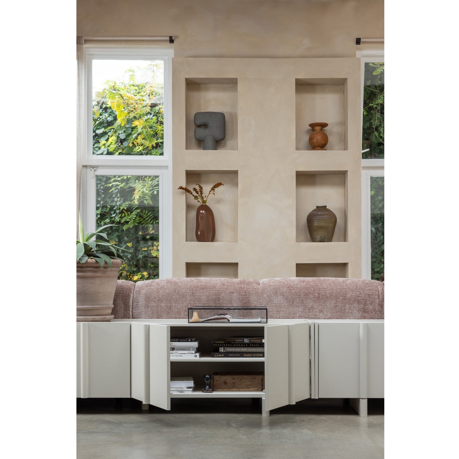 Woood Basu Tv Meubel 200 Cm Grenen Dust [Fsc] - KwaliteitWonen.nl