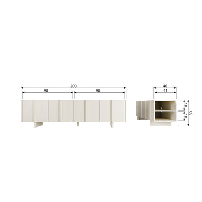 Woood Basu Tv Meubel 200 Cm Grenen Dust [Fsc] - KwaliteitWonen.nl