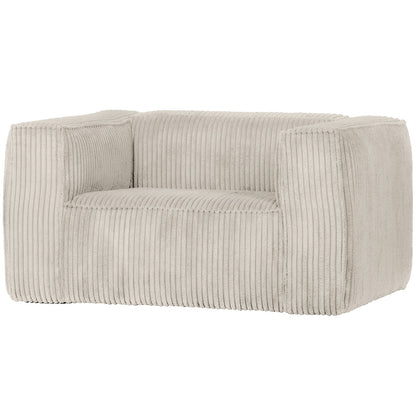 Woood Bean Fauteuil / Loveseat Ribstof Naturel - KwaliteitWonen.nl