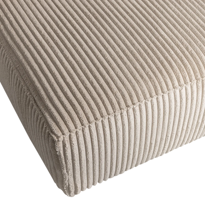 Woood Bean Hoekbank 2-zits Bank + Chaise Longue Links Ribstof Travertin - KwaliteitWonen.nl