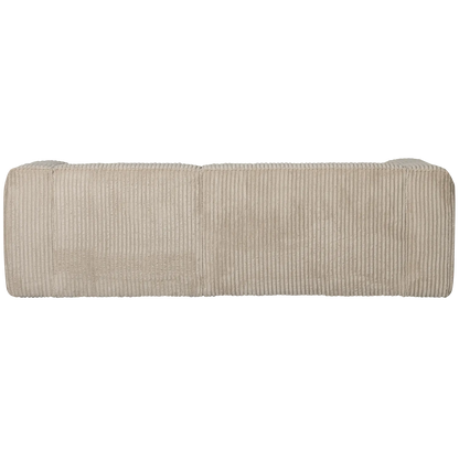Woood Bean Hoekbank 2-zits Bank + Chaise Longue Rechts Ribstof Travertin - KwaliteitWonen.nl