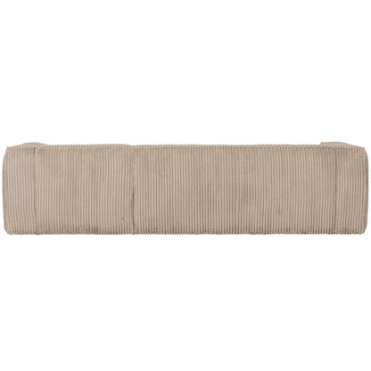 Woood Bean Hoekbank 3-Zits Bank + Chaise Longue Rechts Ribstof Travertin - KwaliteitWonen.nl