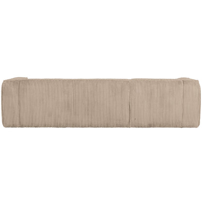 Woood Bean Hoekbank 3-zits Bank + Chaise Longue Links Ribstof Travertin - KwaliteitWonen.nl