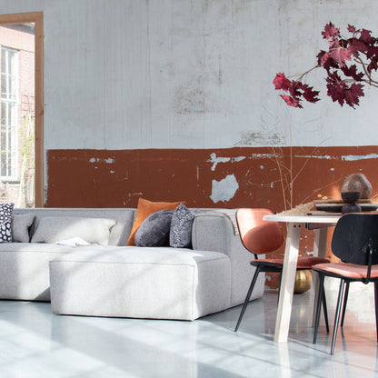 Woood Bean Hoekbank 3-zits Bank + Chaise Longue Rechts (Incl. Kussens) Lichtgrijs Melange - KwaliteitWonen.nl