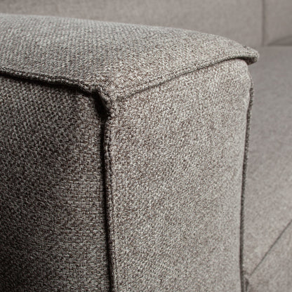 Woood Bean Hoekbank 3-zits Bank + Chaise Longue Rechts (Incl. Kussens) Lichtgrijs Melange - KwaliteitWonen.nl