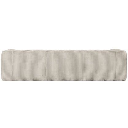 Woood Bean Hoekbank 3-zits Bank + Chaise Longue Rechts Ribstof Naturel - KwaliteitWonen.nl