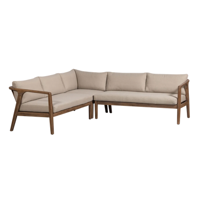 Woood Biam Tuin Loungeset Acaciahout Naturel/Zand [Fsc] - KwaliteitWonen.nl