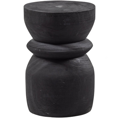 Woood Bikkel Kruk Hout Zwart 40x28cm - KwaliteitWonen.nl
