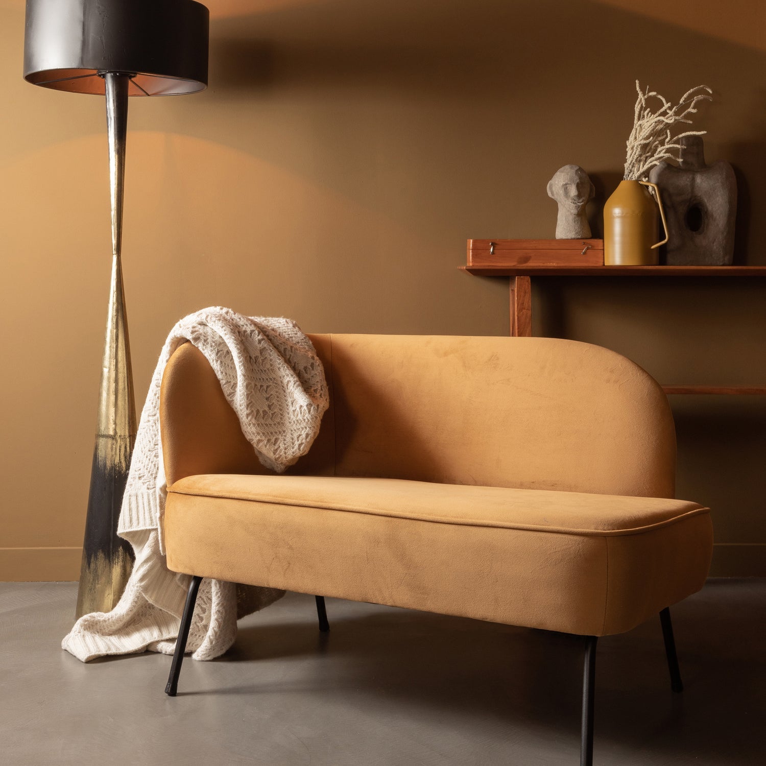 Woood Blackout Too Staande Lamp Metaal Zwart Messing - KwaliteitWonen.nl