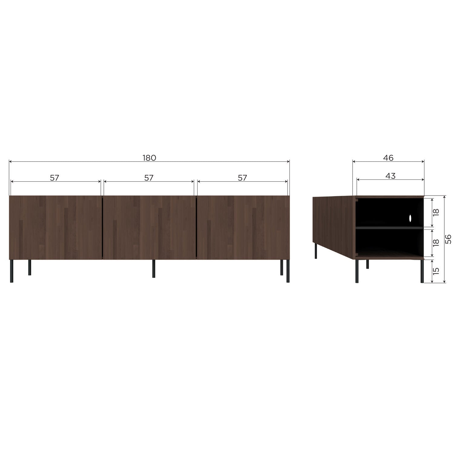Woood Bono Gravure Dressoir Tv Meubel Essen Bruin [Fsc] - KwaliteitWonen.nl
