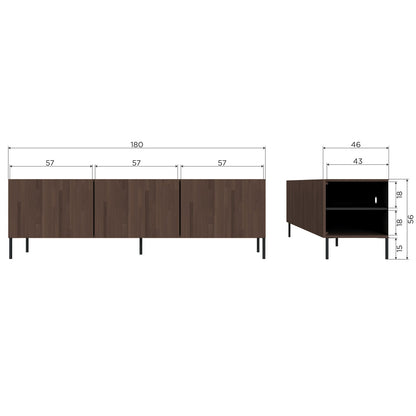Woood Bono Gravure Dressoir Tv Meubel Essen Bruin [Fsc] - KwaliteitWonen.nl
