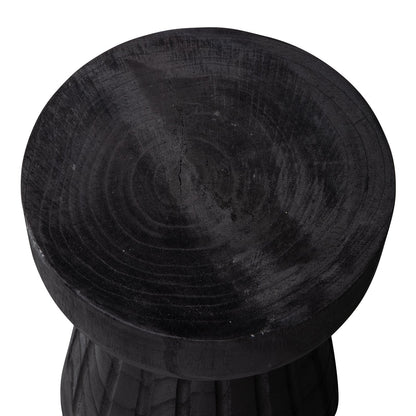 Woood Borre Kruk Hout Zwart 40x28cm - KwaliteitWonen.nl