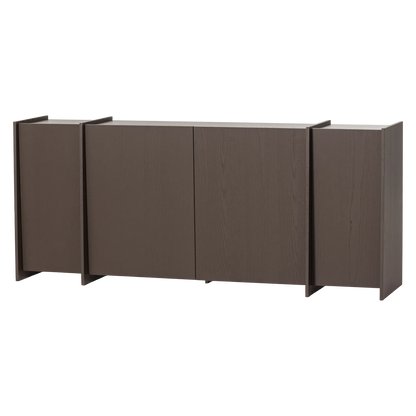 Woood Brock Dressoir 200 Cm Essen Fineer Middenbruin [Fsc] - KwaliteitWonen.nl