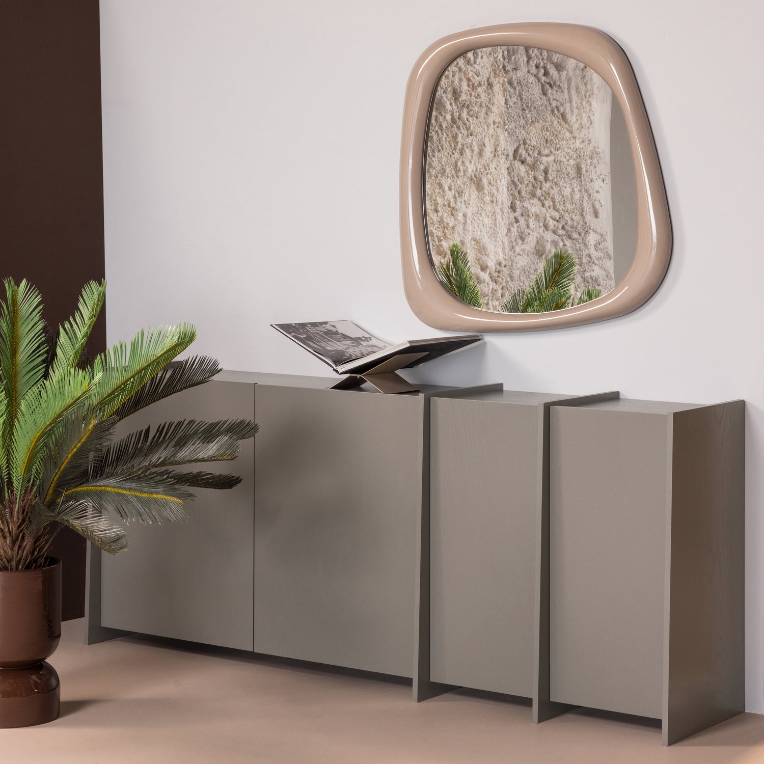 Woood Brock Dressoir 200 Cm Essen Fineer Warmgrijs [Fsc] - KwaliteitWonen.nl