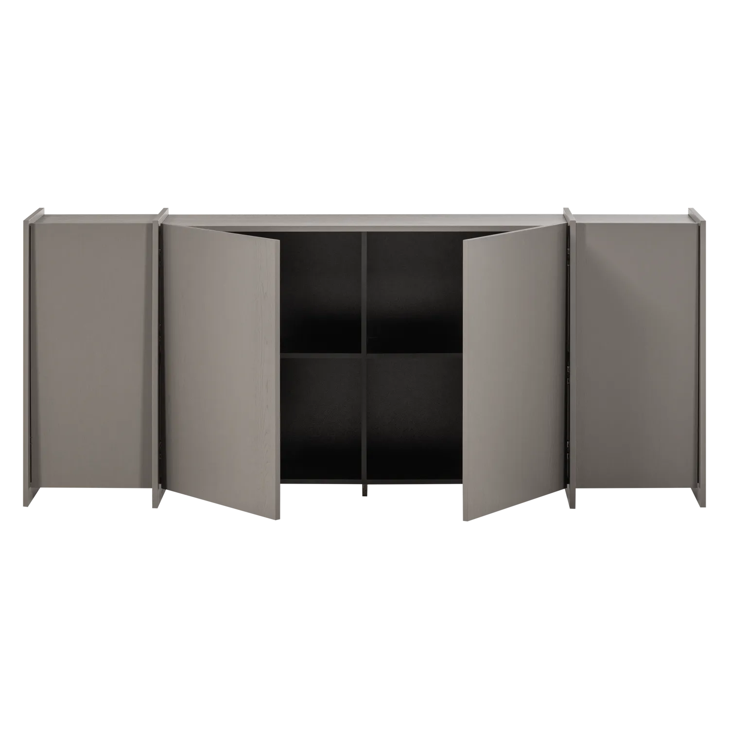 Woood Brock Dressoir 200 Cm Essen Fineer Warmgrijs [Fsc] - KwaliteitWonen.nl