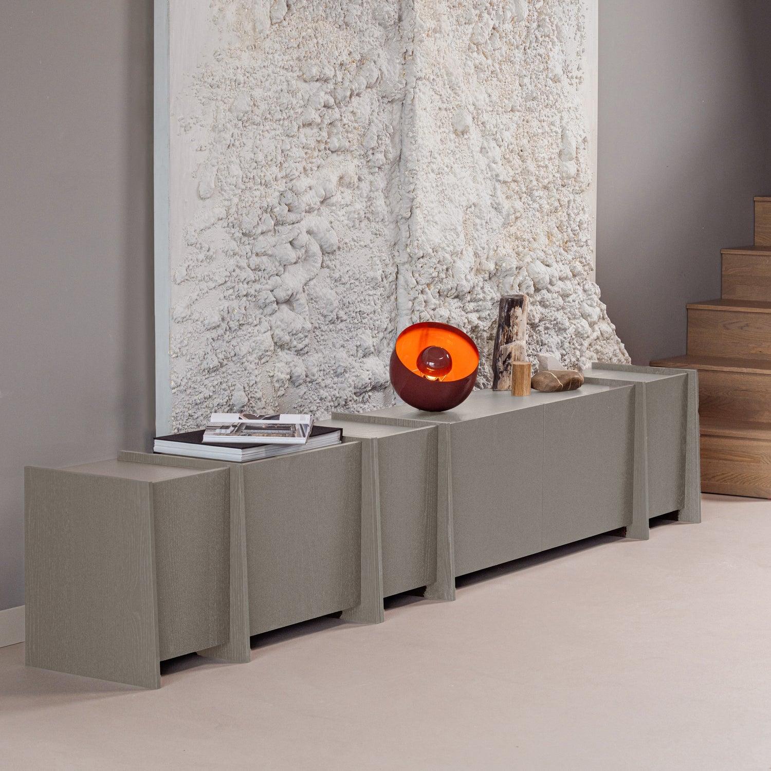 Woood Brock Tv Meubel 102 Cm Essen Fineer Warmgrijs [Fsc] - KwaliteitWonen.nl