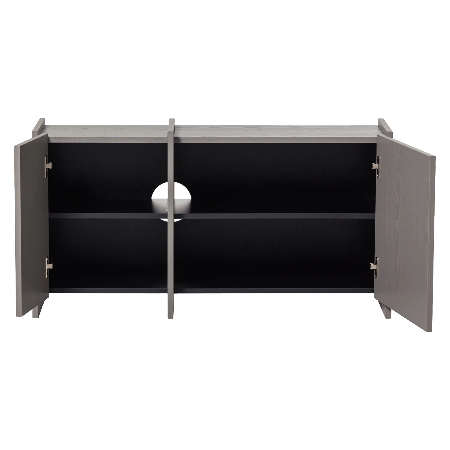Woood Brock Tv Meubel 102 Cm Essen Fineer Warmgrijs [Fsc] - KwaliteitWonen.nl
