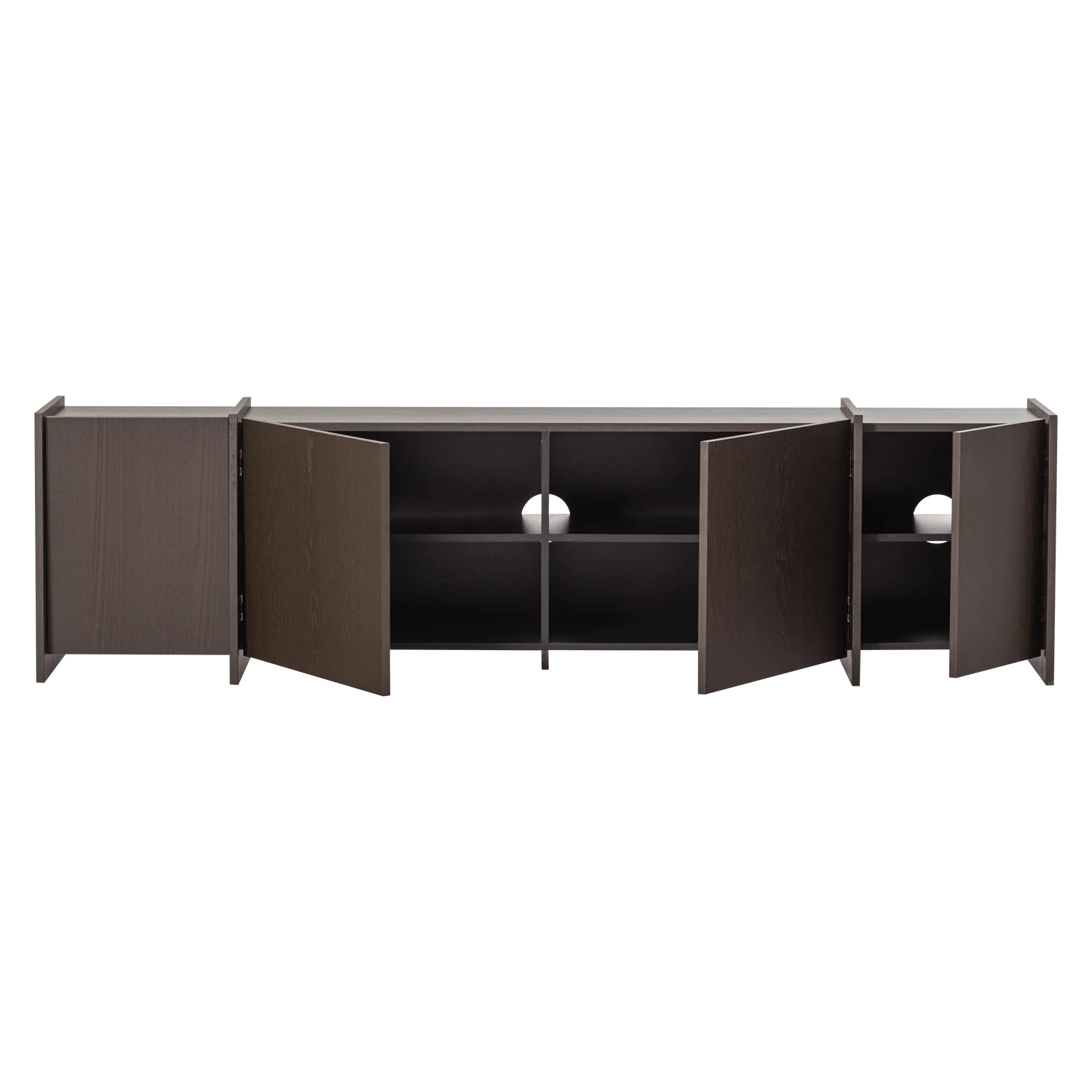 Woood Brock Tv Meubel 200 Cm Essen Fineer Middenbruin [Fsc] - KwaliteitWonen.nl