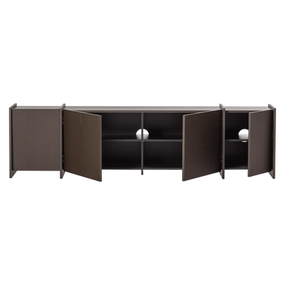 Woood Brock Tv Meubel 200 Cm Essen Fineer Middenbruin [Fsc] - KwaliteitWonen.nl