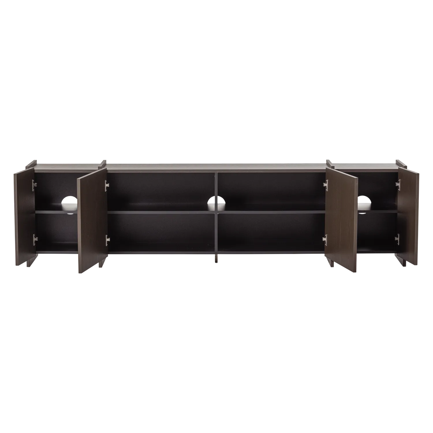 Woood Brock Tv Meubel 200 Cm Essen Fineer Middenbruin [Fsc] - KwaliteitWonen.nl