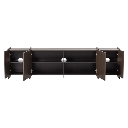 Woood Brock Tv Meubel 200 Cm Essen Fineer Middenbruin [Fsc] - KwaliteitWonen.nl