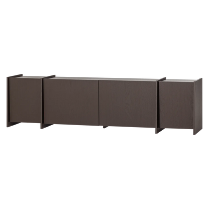 Woood Brock Tv Meubel 200 Cm Essen Fineer Middenbruin [Fsc] - KwaliteitWonen.nl