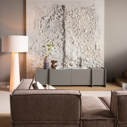 Woood Brock Tv Meubel 200 Cm Essen Fineer Warmgrijs [Fsc] - KwaliteitWonen.nl
