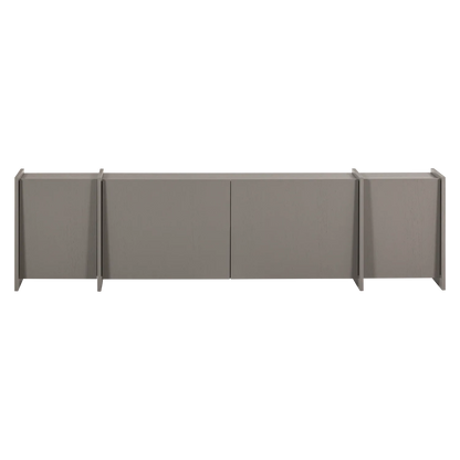 Woood Brock Tv Meubel 200 Cm Essen Fineer Warmgrijs [Fsc] - KwaliteitWonen.nl