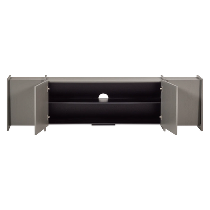 Woood Brock Tv Meubel 200 Cm Essen Fineer Warmgrijs [Fsc] - KwaliteitWonen.nl