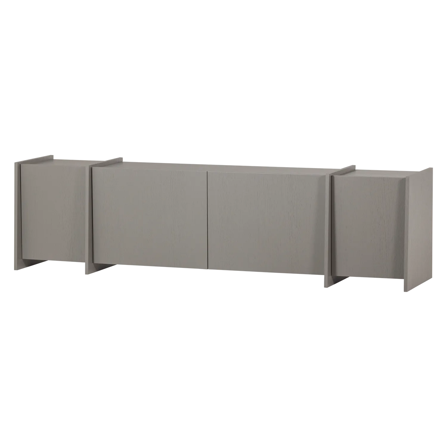 Woood Brock Tv Meubel 200 Cm Essen Fineer Warmgrijs [Fsc] - KwaliteitWonen.nl