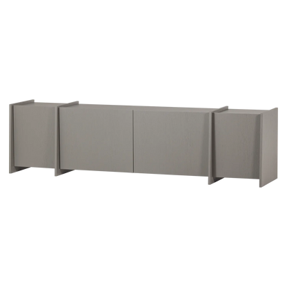 Woood Brock Tv Meubel 200 Cm Essen Fineer Warmgrijs [Fsc] - KwaliteitWonen.nl