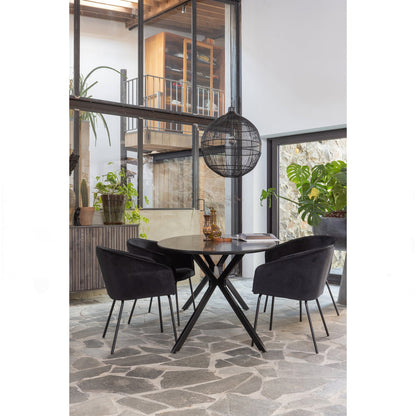 Woood Bruno Eettafel Ovaal MDF Zwart 220x100cm - KwaliteitWonen.nl