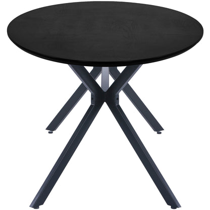Woood Bruno Eettafel Ovaal MDF Zwart 220x100cm - KwaliteitWonen.nl
