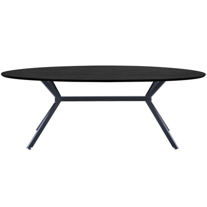 Woood Bruno Eettafel Ovaal MDF Zwart 220x100cm - KwaliteitWonen.nl