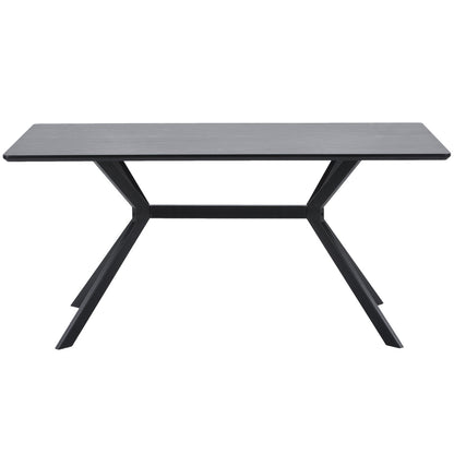 Woood Bruno Eettafel Rechthoek MDF Zwart 160x90cm - KwaliteitWonen.nl