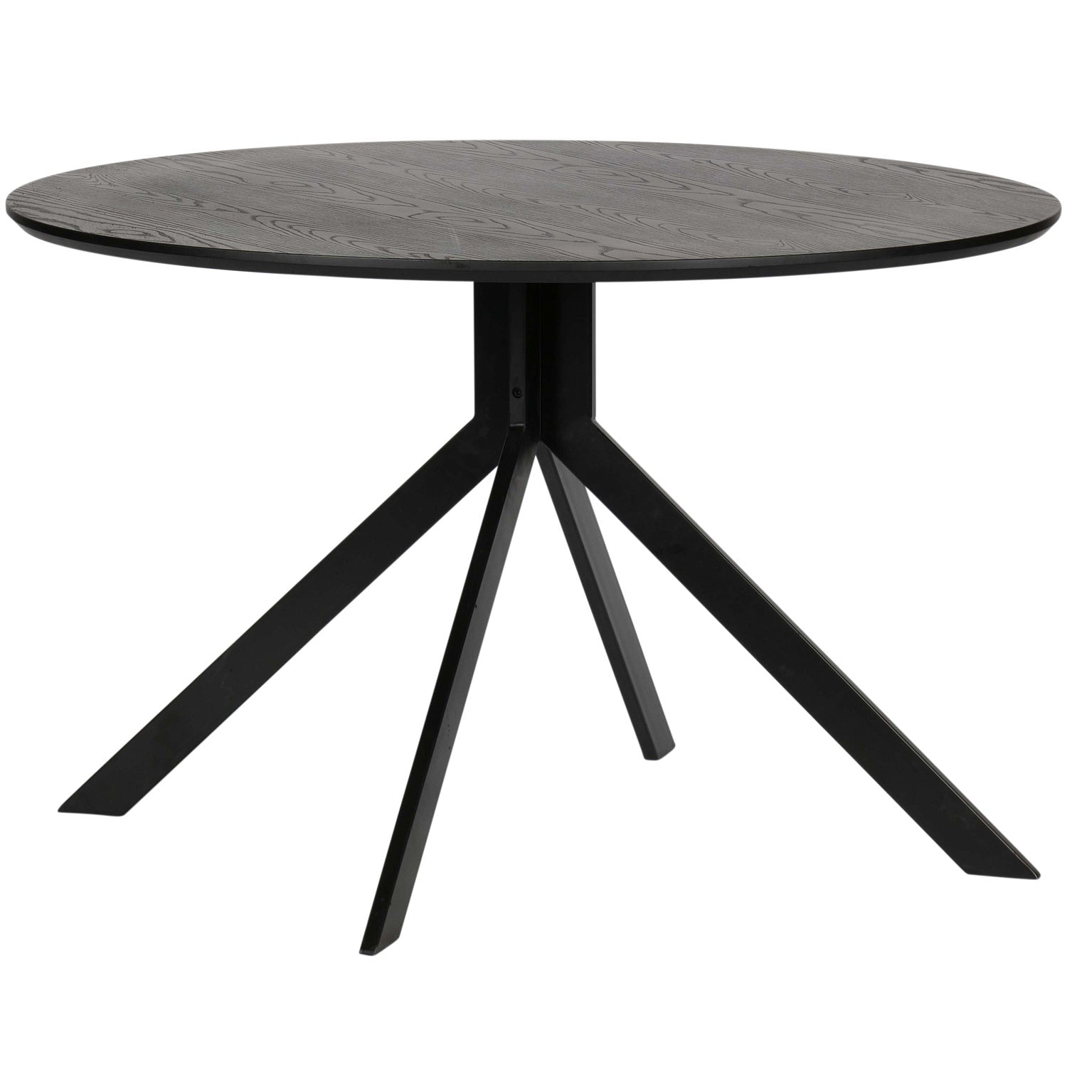 Woood Bruno Eettafel Rond 120cm MDF Zwart - KwaliteitWonen.nl