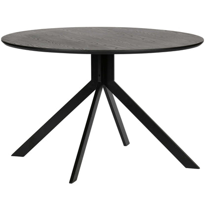 Woood Bruno Eettafel Rond 120cm MDF Zwart - KwaliteitWonen.nl