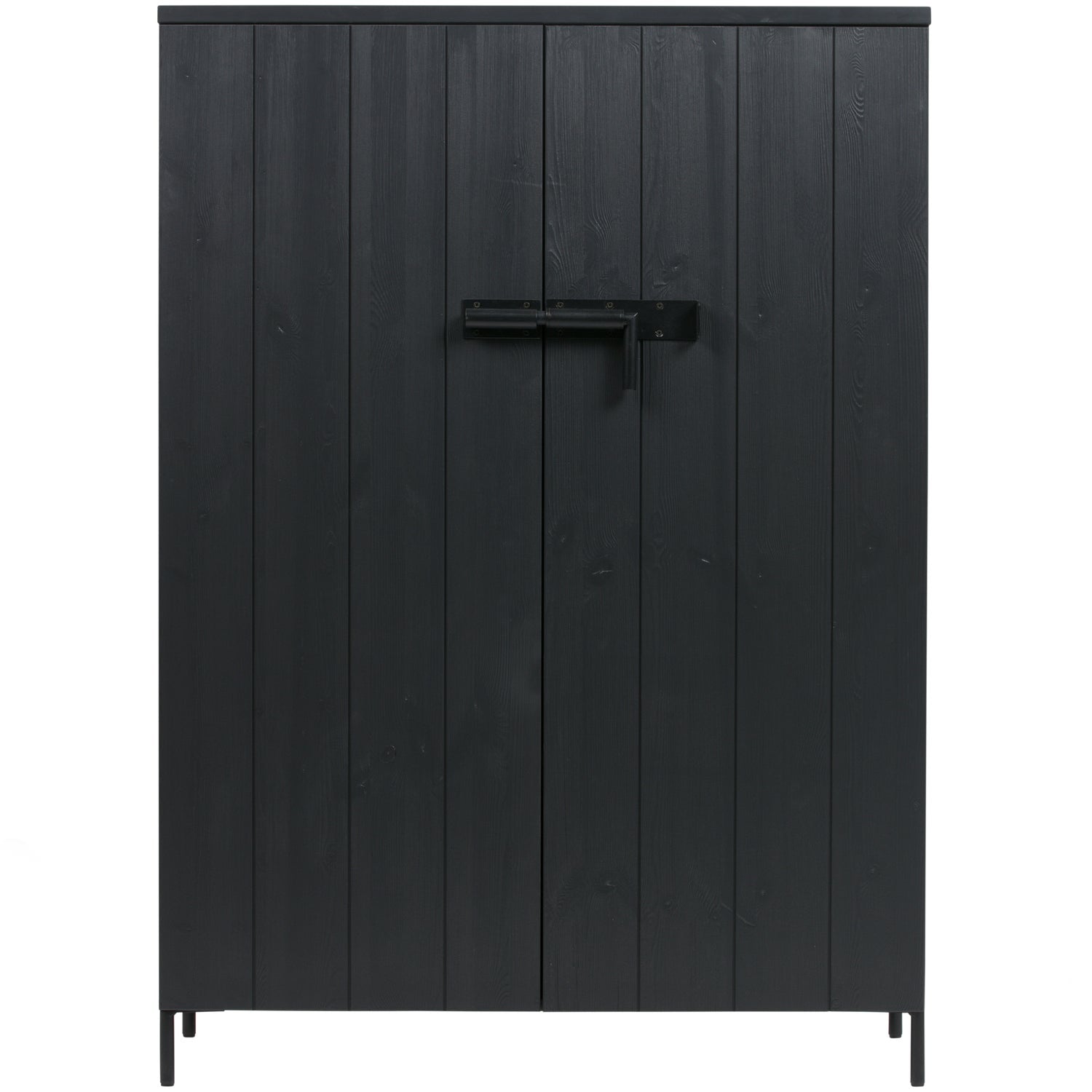 Woood Bruut 2 Deurs Kast Grenen Geborsteld Diepzwart [Fsc]-Kwaliteitwonen.nl