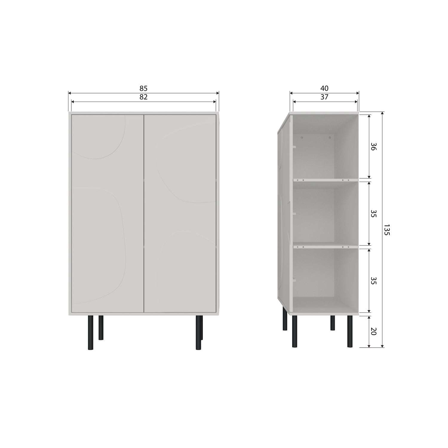 Woood Cadiz Dressoir Grenen Mist [Fsc] - KwaliteitWonen.nl