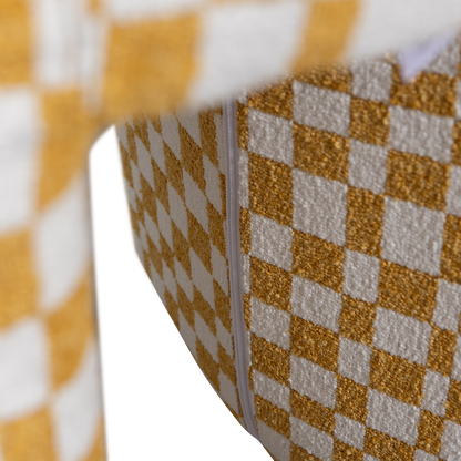 Woood Charlie Gestoffeerde Kruk Ruit Dessin Geel-Kwaliteitwonen.nl