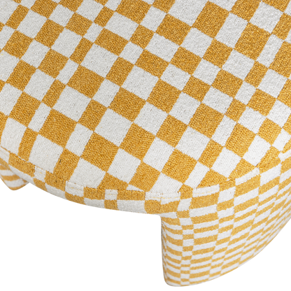 Woood Charlie Gestoffeerde Kruk Ruit Dessin Geel-Kwaliteitwonen.nl