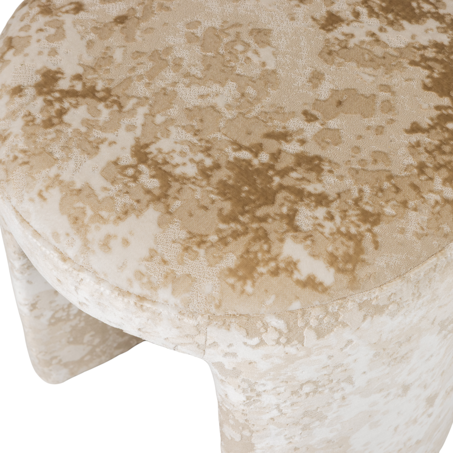 Woood Charlie Gestoffeerde Kruk Structuur Stof Beige [Fsc]-Kwaliteitwonen.nl