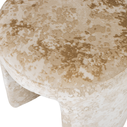 Woood Charlie Gestoffeerde Kruk Structuur Stof Beige [Fsc]-Kwaliteitwonen.nl