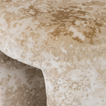 Woood Charlie Gestoffeerde Kruk Structuur Stof Beige [Fsc]-Kwaliteitwonen.nl